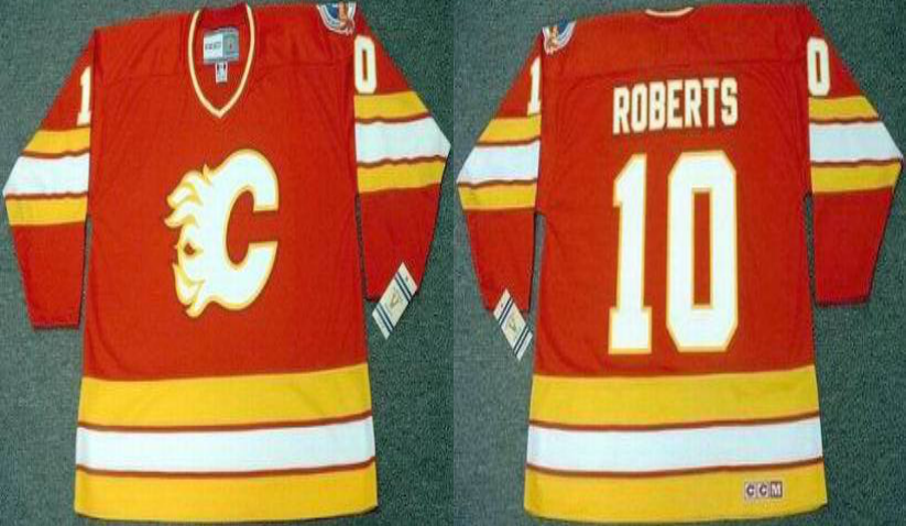 2019 Men Calgary Flames #10 Roberts red CCM NHL jerseys->calgary flames->NHL Jersey